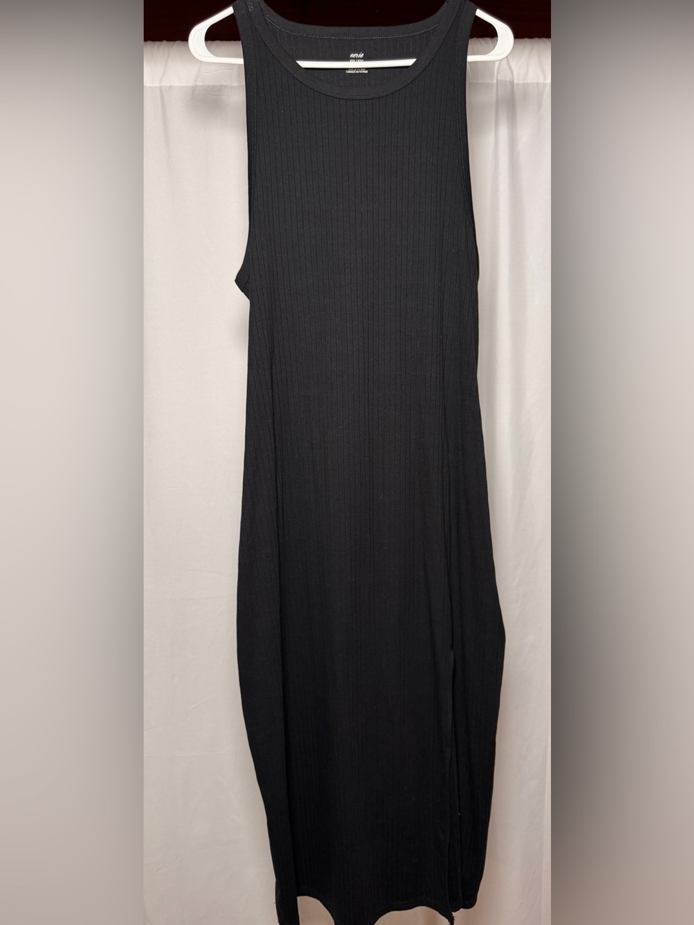 Aerie Ribbed Bodycon Maxi Dress Black Open Back Tank XXL NWOT